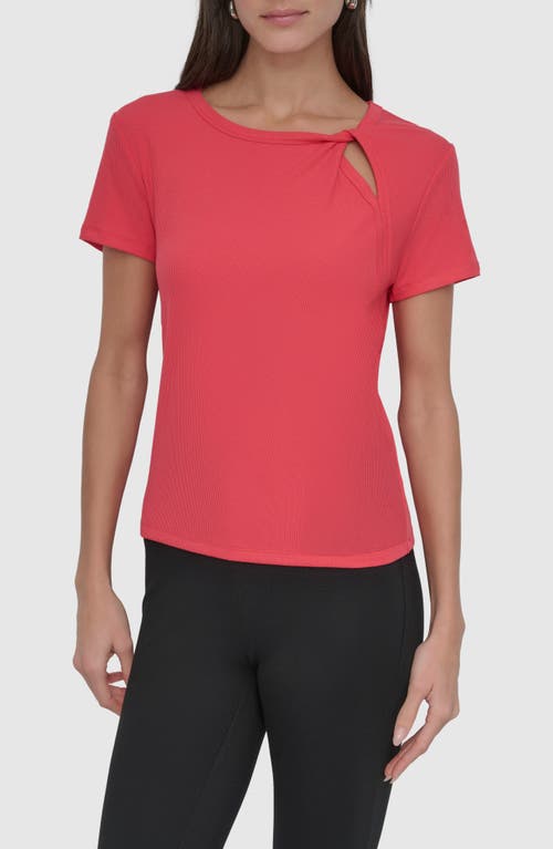 DKNY DKNY TWIST NECK RIB T-SHIRT