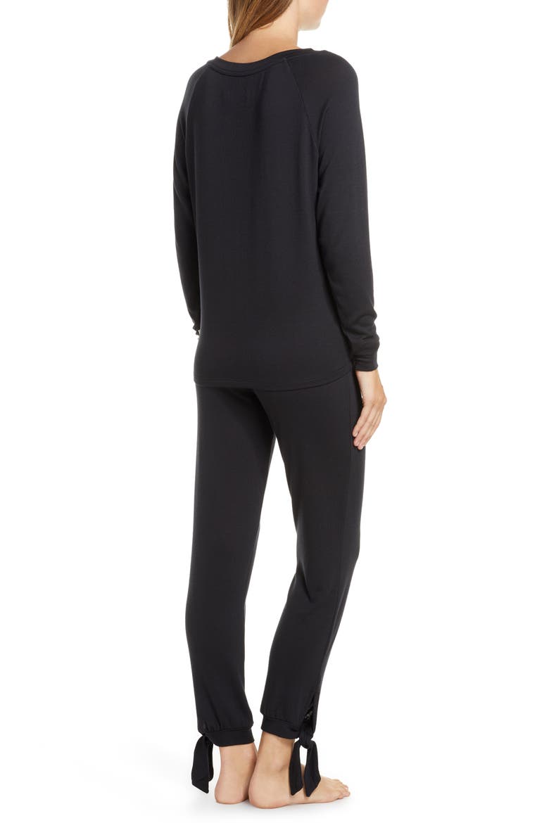 Fallon Long Pajamas, Alternate, color, BLACK