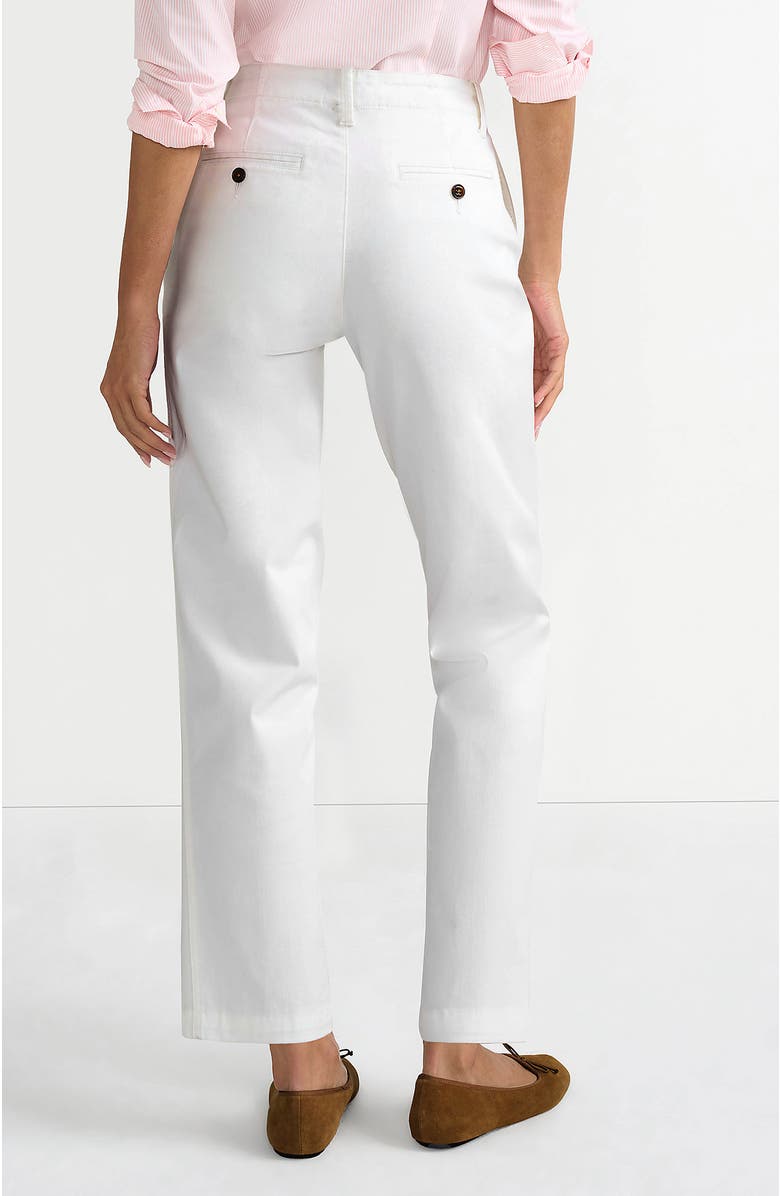 Lands' End Mid Rise Classic Straight Leg Chino Ankle Pants, Alternate, color, White