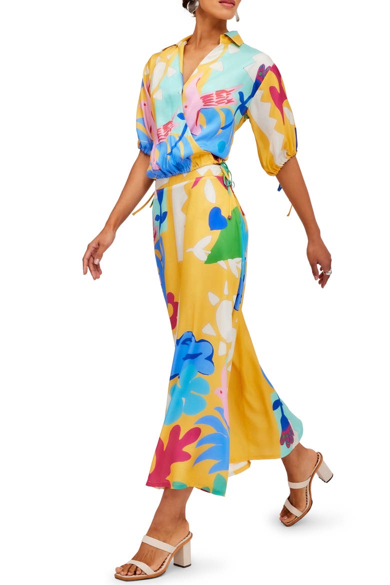 Lexi Printed Maxi Skirt, Alternate, color, YELLOW PRINT