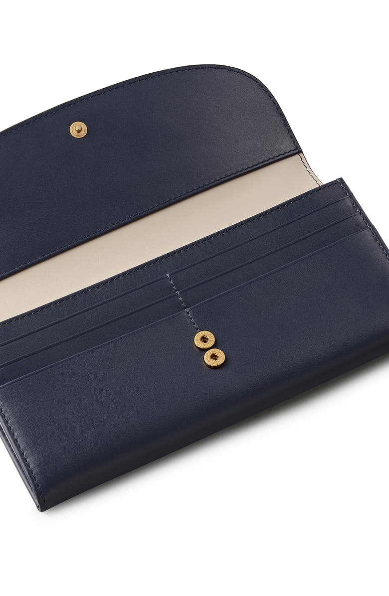 Radley Acorntopia Large Leather Flapover Wallet, Alternate, color, Ink