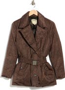 L'AGENCE Willene Herringbone Belted Puffer Coat