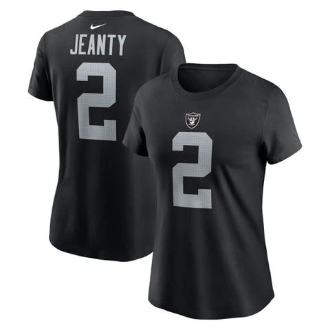 Women's Nike Ashton Jeanty Black Las Vegas Raiders 2025 NFL Draft First Round Pick Name & Number T-Shirt