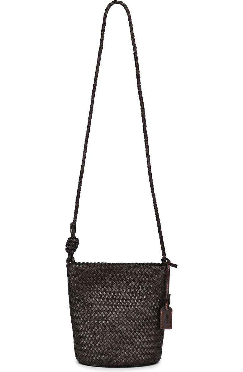 OLD TREND Reed Genuine Leather Woven Barrel Crossbody Bag, Alternate, color, Grey