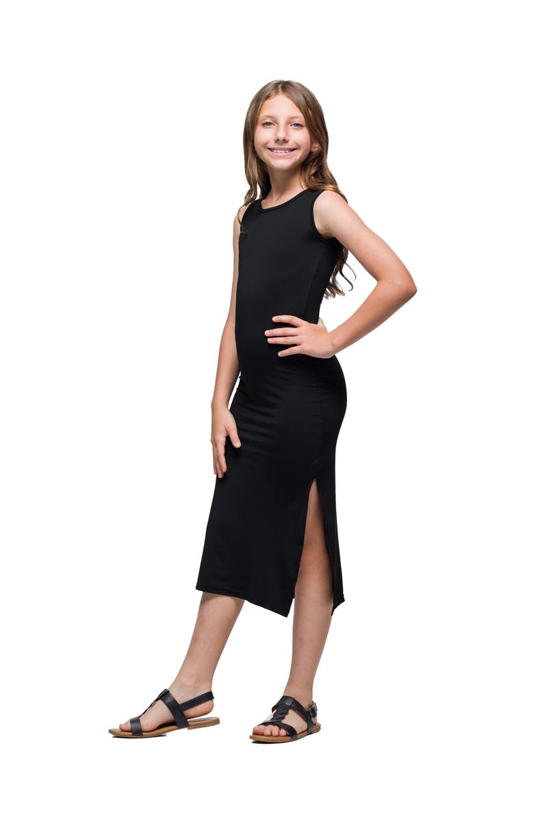 24sevenKid Side Slit Maxi Dress, Alternate, color, Black