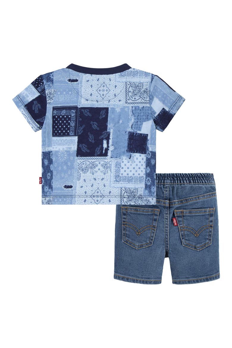 Patchwork Graphic T-Shirt & Shorts, Alternate, color, CORONET BLUE