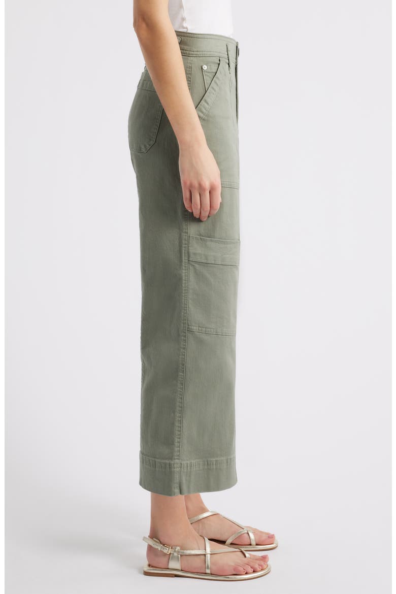Skyrise Cotton Crop Wide Leg Utility Pants, Alternate, color, DEEP SEAGRASS