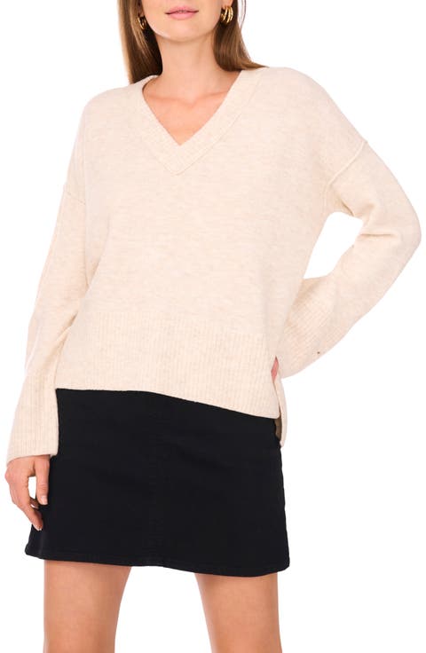 High-Low V-Neck Sweater