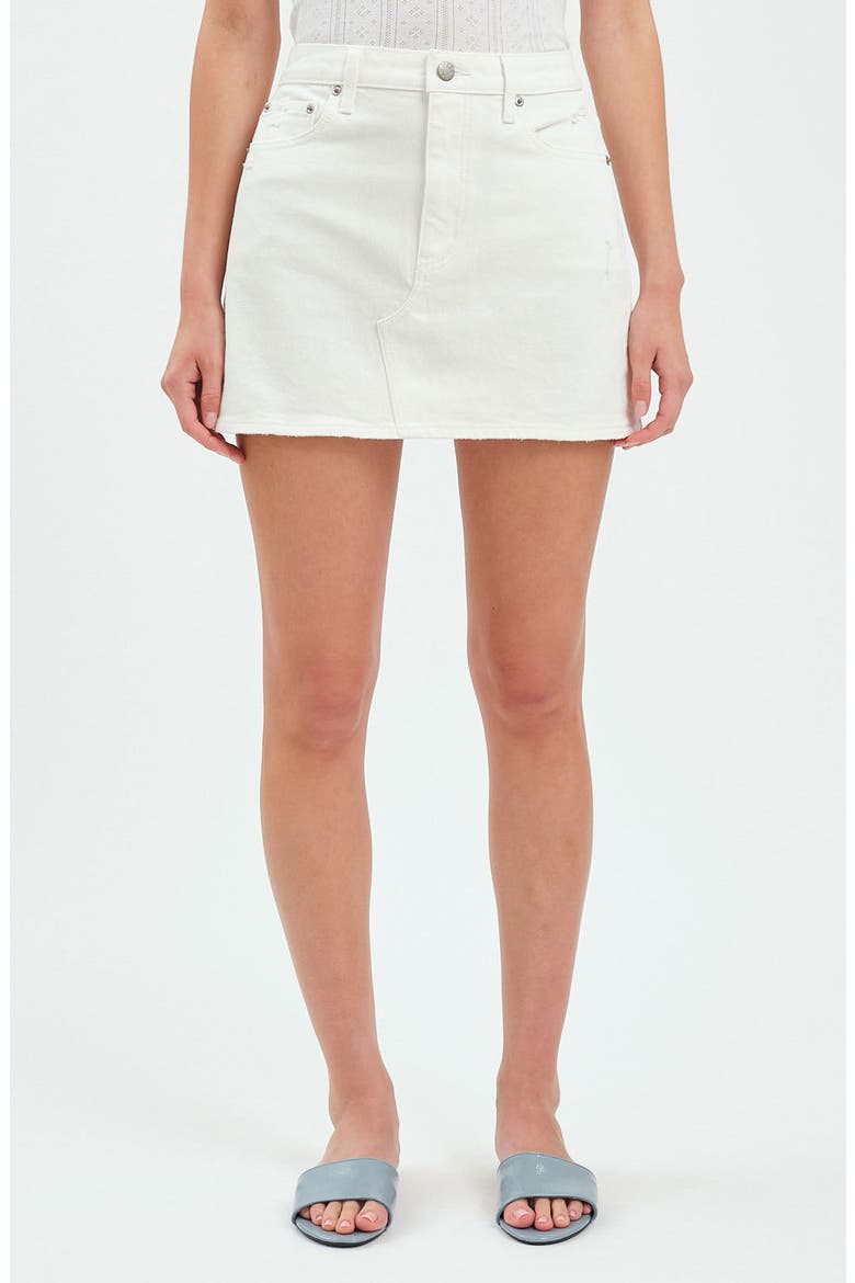 Malibu Distressed Cutoff Denim Miniskirt, Main, color, SWAN VINTAGE