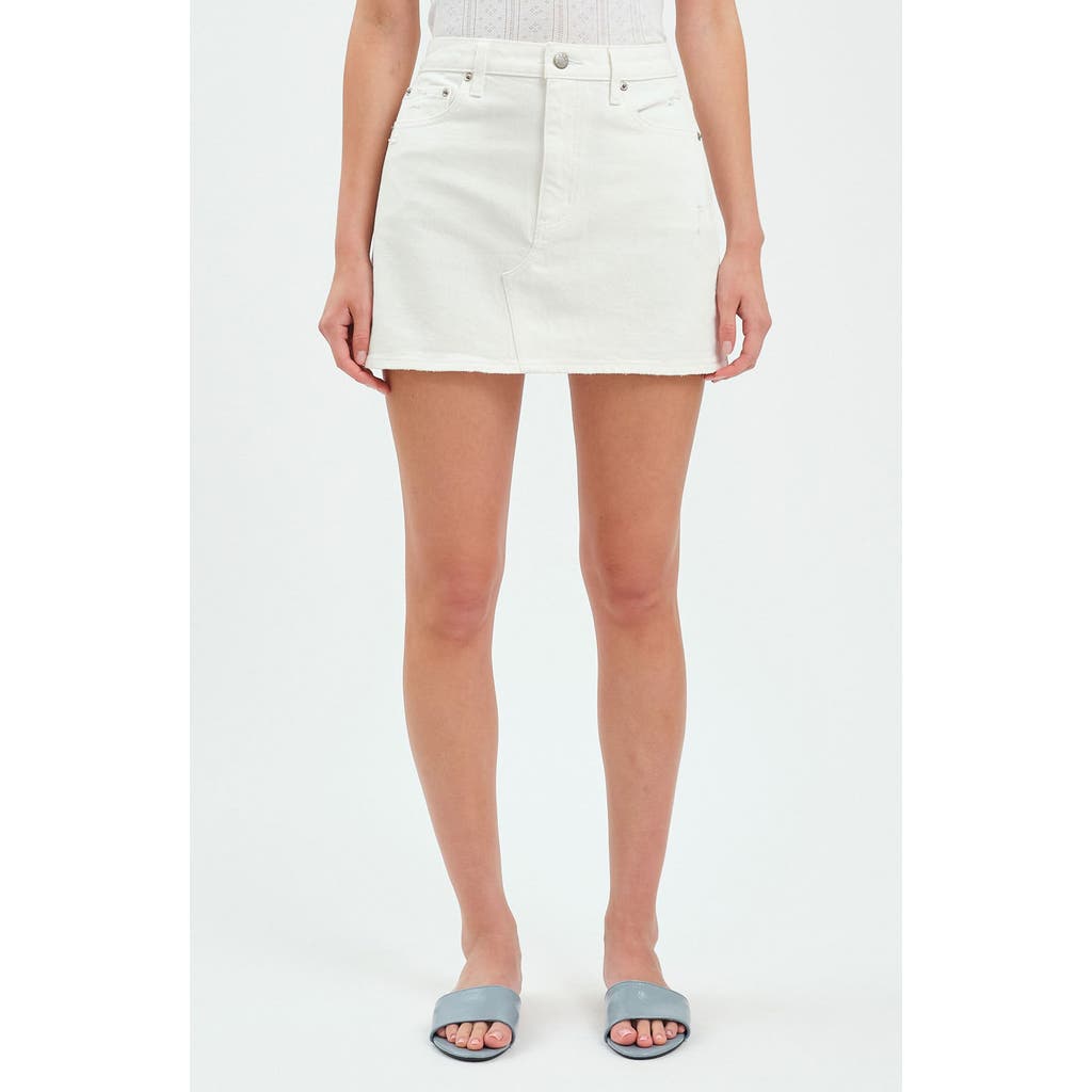 Daze Malibu Mid Waist Mini Skirt In Swan Vintage In Swan Vintage