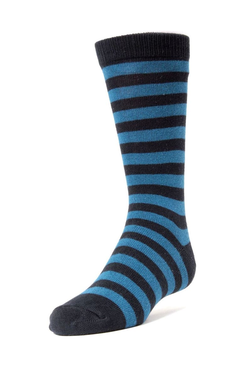 Two Color Striped Dress Socks, Main, color, Navy