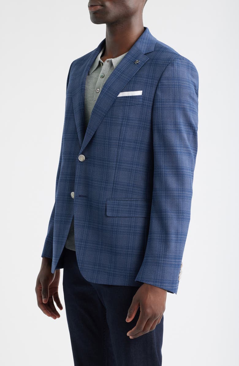 BOSS Hutson Slim Fit Plaid Sport Coat, Alternate, color, Dark Blue