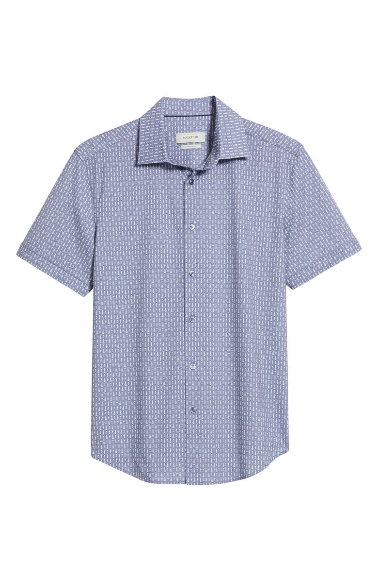 Bugatchi Miles OoohCotton<sup>®</sup> Wine Print Short Sleeve Button-Up Shirt, Alternate, color, 