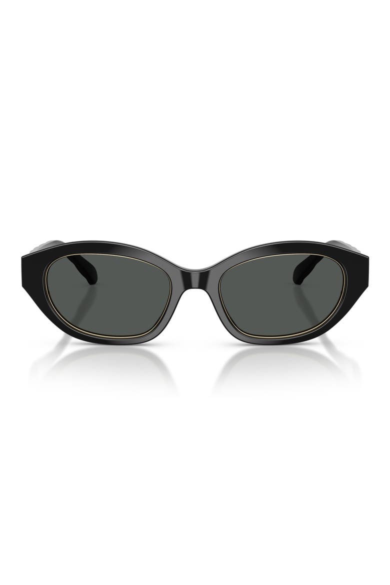 52mm Irregular Sunglasses, Main, color, BLACK / DARK GREY