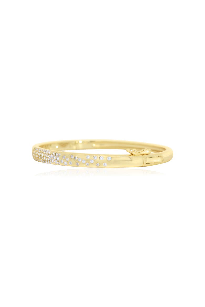 CZ Confetti Bangle, Alternate, color, Gold Plated Sterling Silver