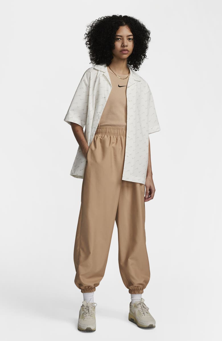 Nike Everyday Modern Swoosh Button-Up Camp Shirt, Alternate, color, 