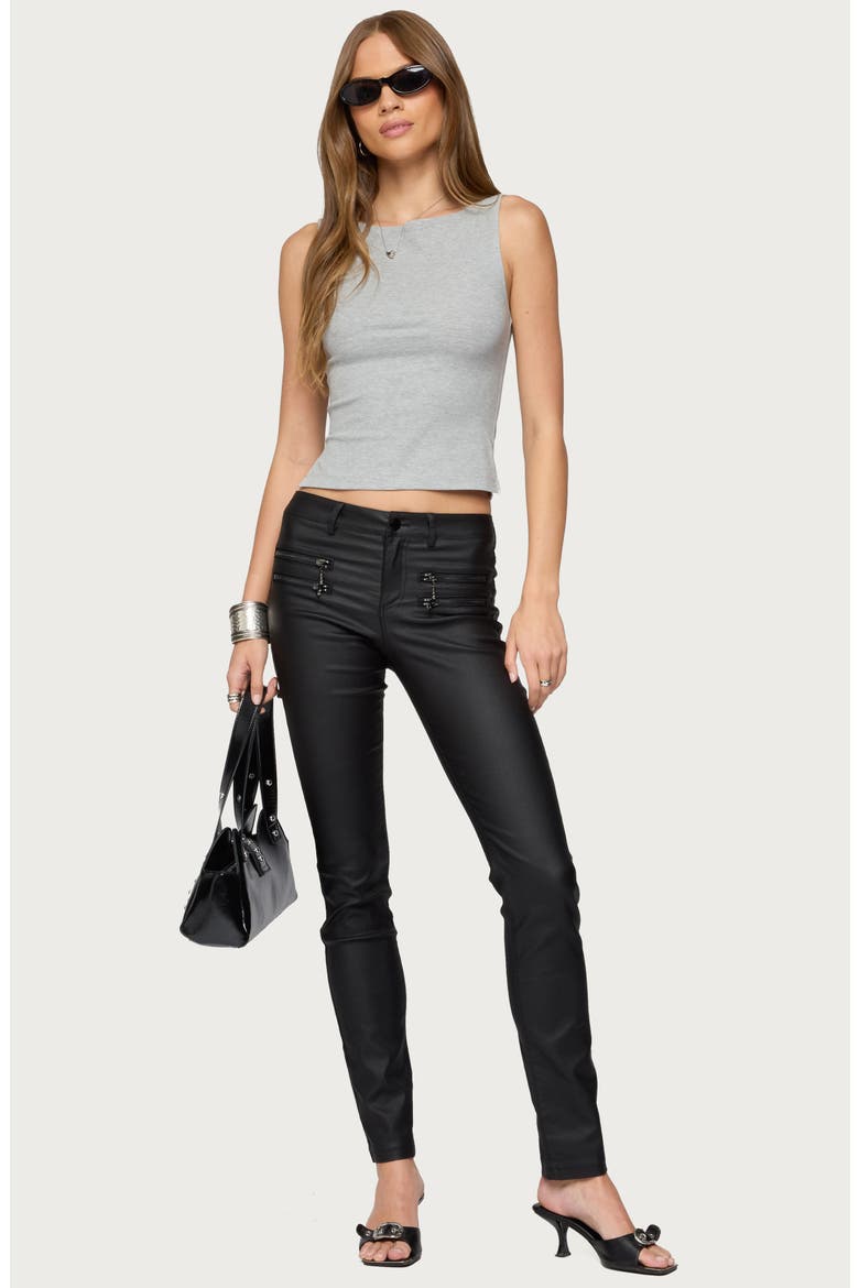 Elliana Side Slit Crop Tank, Alternate, color, GRAY-MELANGE