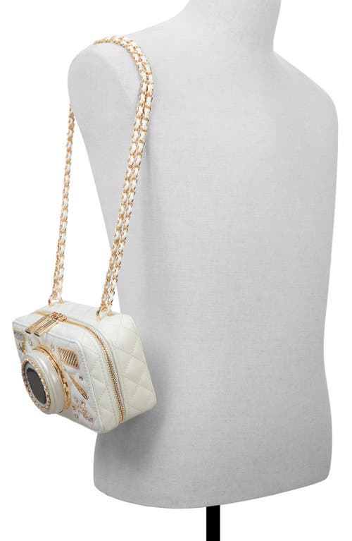 Aldo Caamy Quilted Faux Leather Crossbody Bag In White