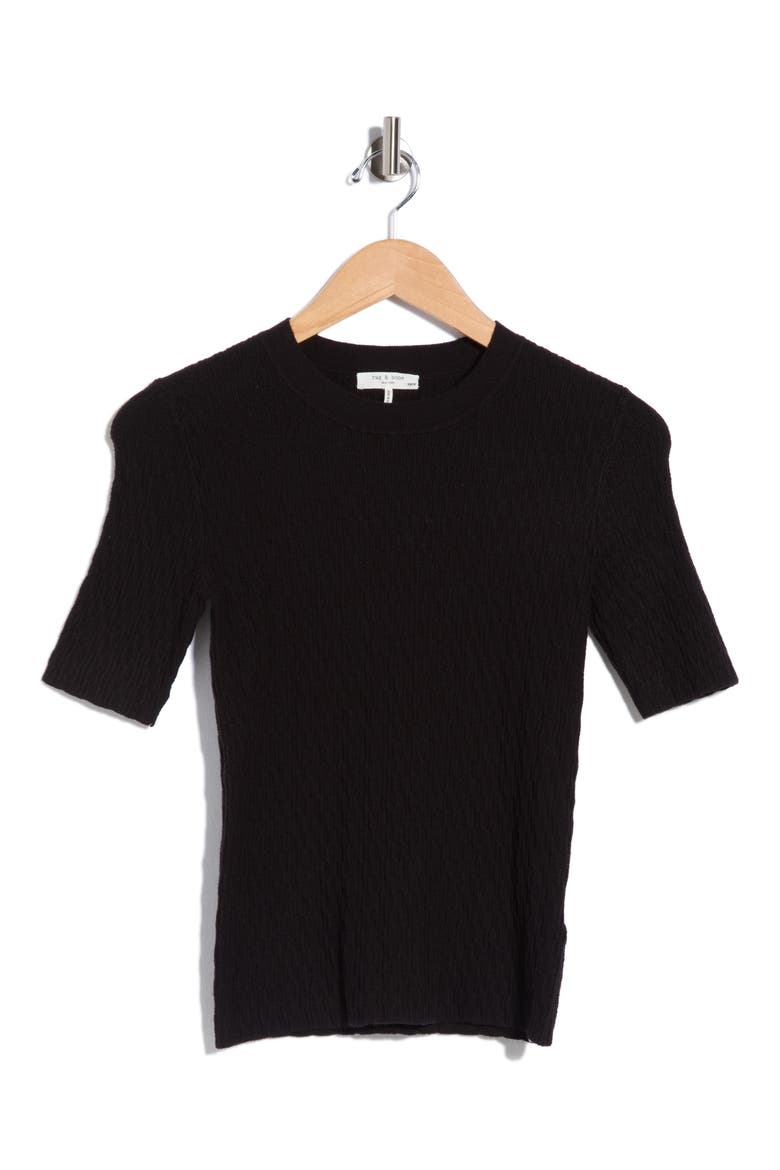 Tam Short Sleeve Sweater, Main, color, BLACK