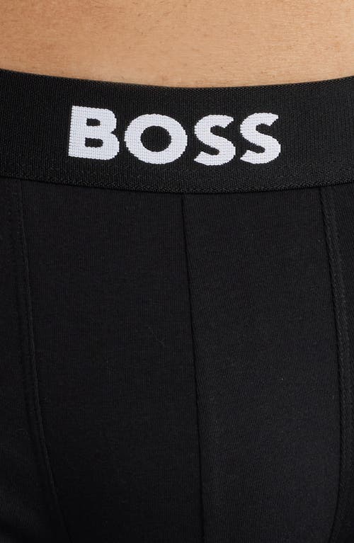 Hugo Boss Boss 3-pack One Stretch Cotton Trunks In Black