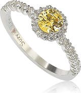 SUZY LEVIAN Halo Yellow Sapphire Bridal Ring