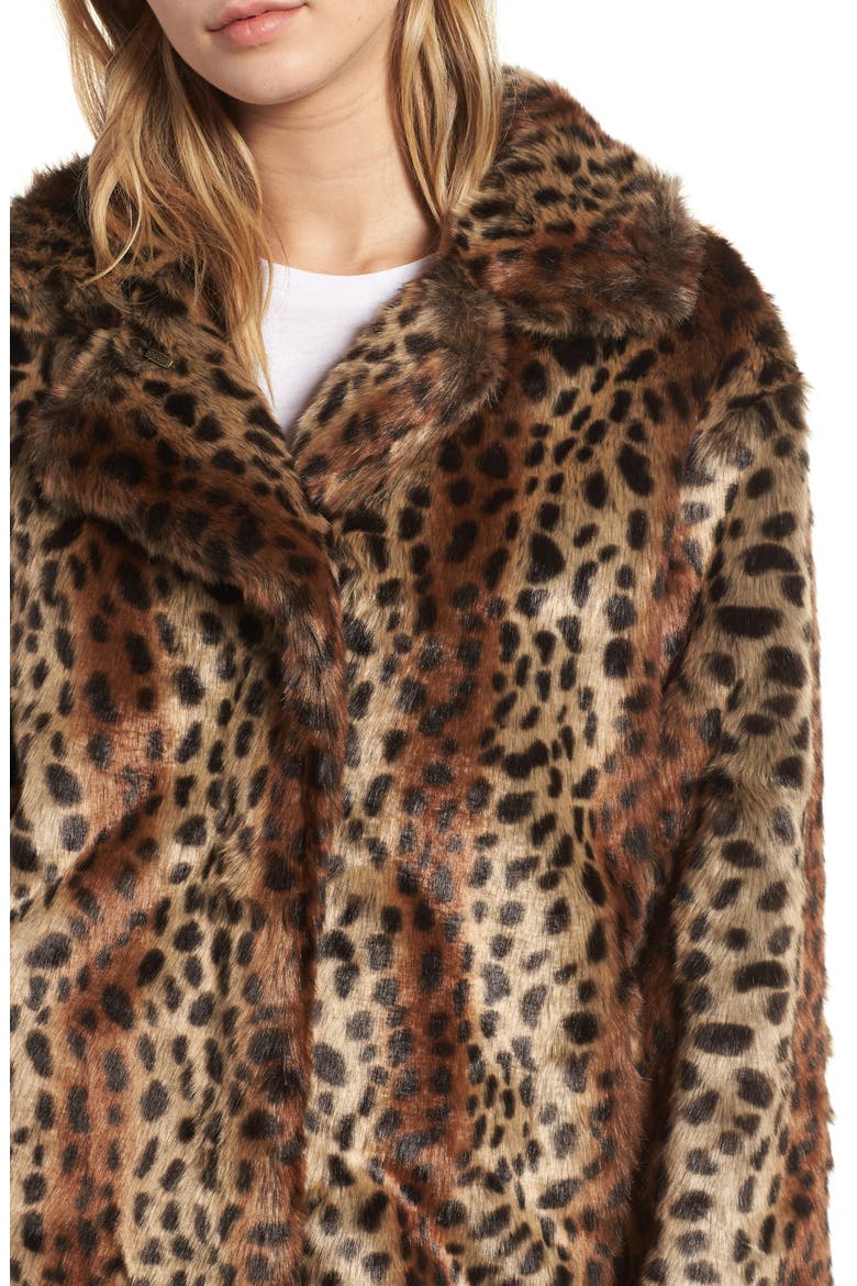 Mika Leopard Faux Fur Jacket, Alternate, color, LEOPARD