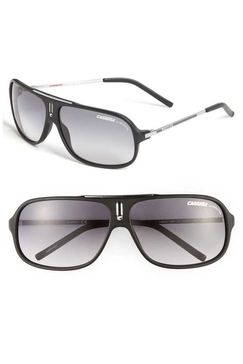 'Cool' 65mm Aviator Sunglasses, Main, color, COOL BLACK