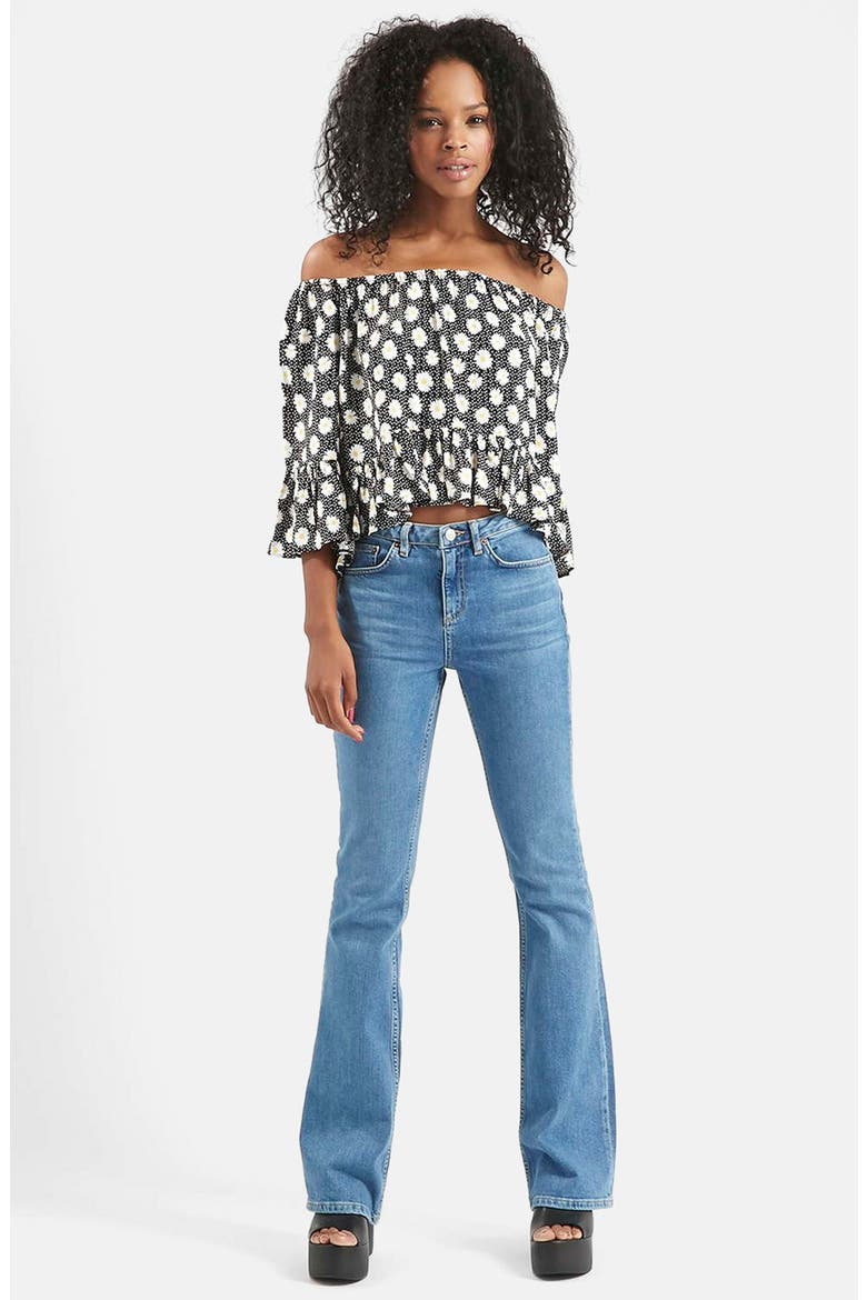 Daisy Off the Shoulder Top, Alternate, color, BLACK MULTI