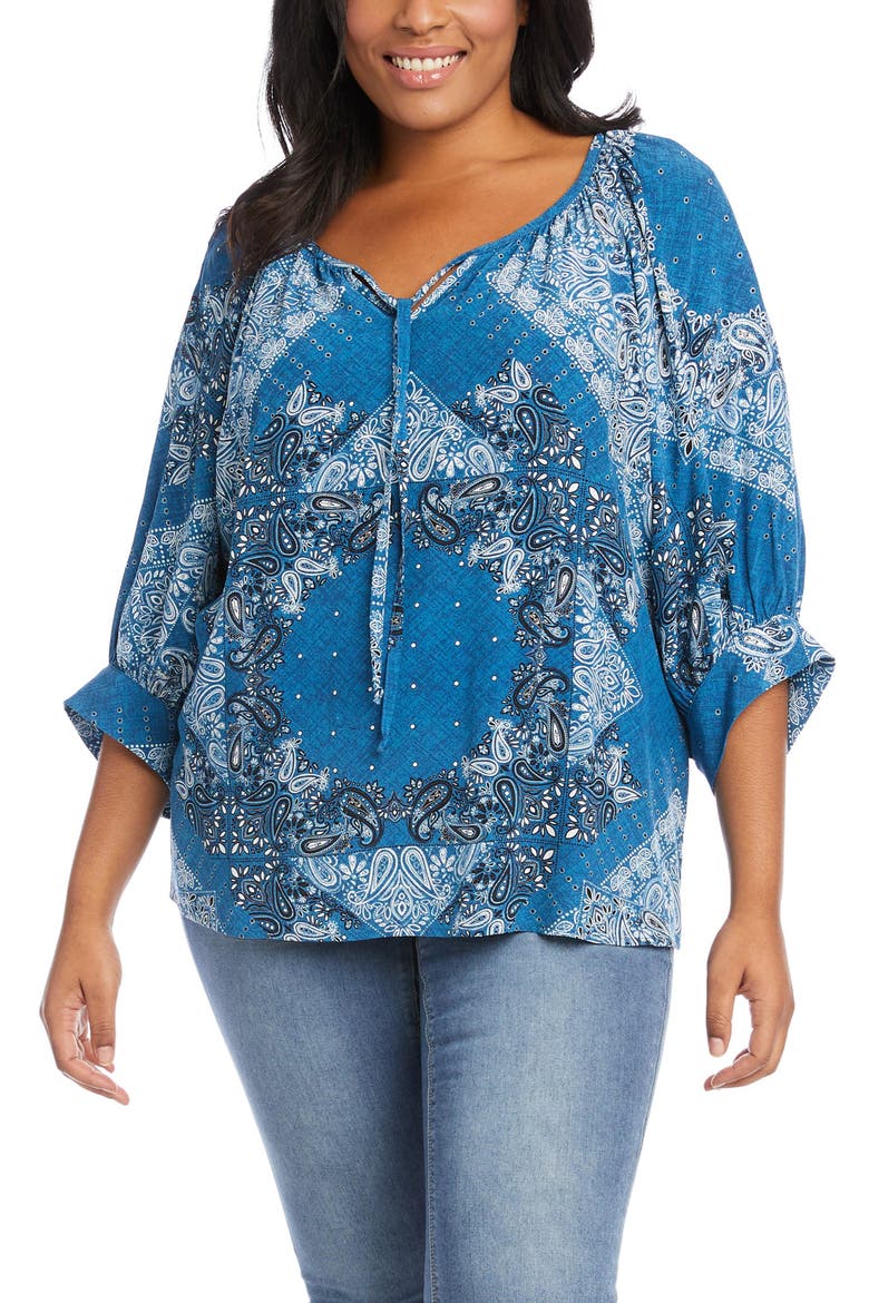 Blouson Sleeve Top, Main, color, PRINT