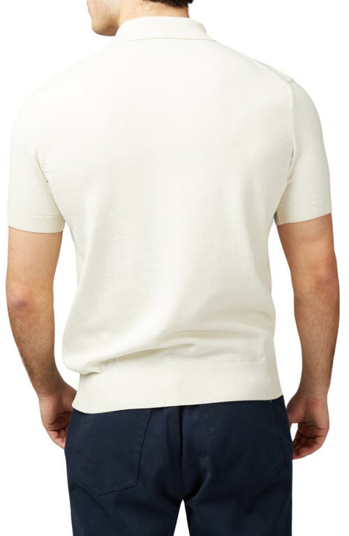 Ben Sherman Men's Regular-fit Textured-knit Stripe Polo Shirt In Ivory