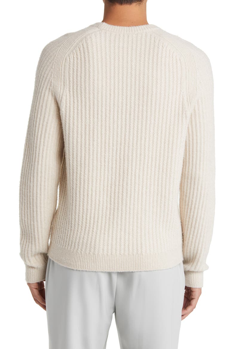 Millerson Textured Wool & Cotton Blend Crewneck Sweater, Alternate, color, STONE