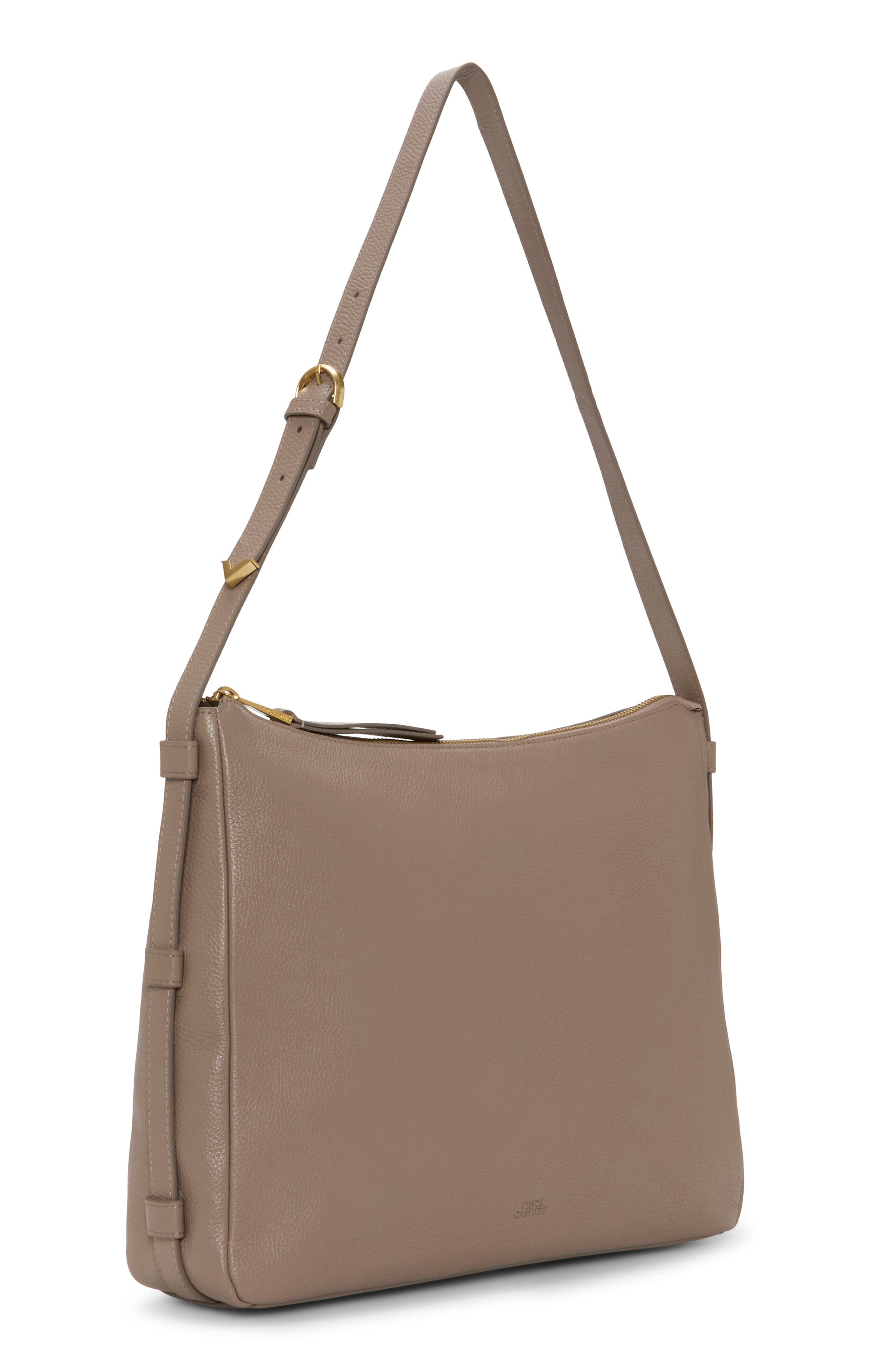 Noemi Leather Shoulder Bag, Alternate, color, DARK BEIGE