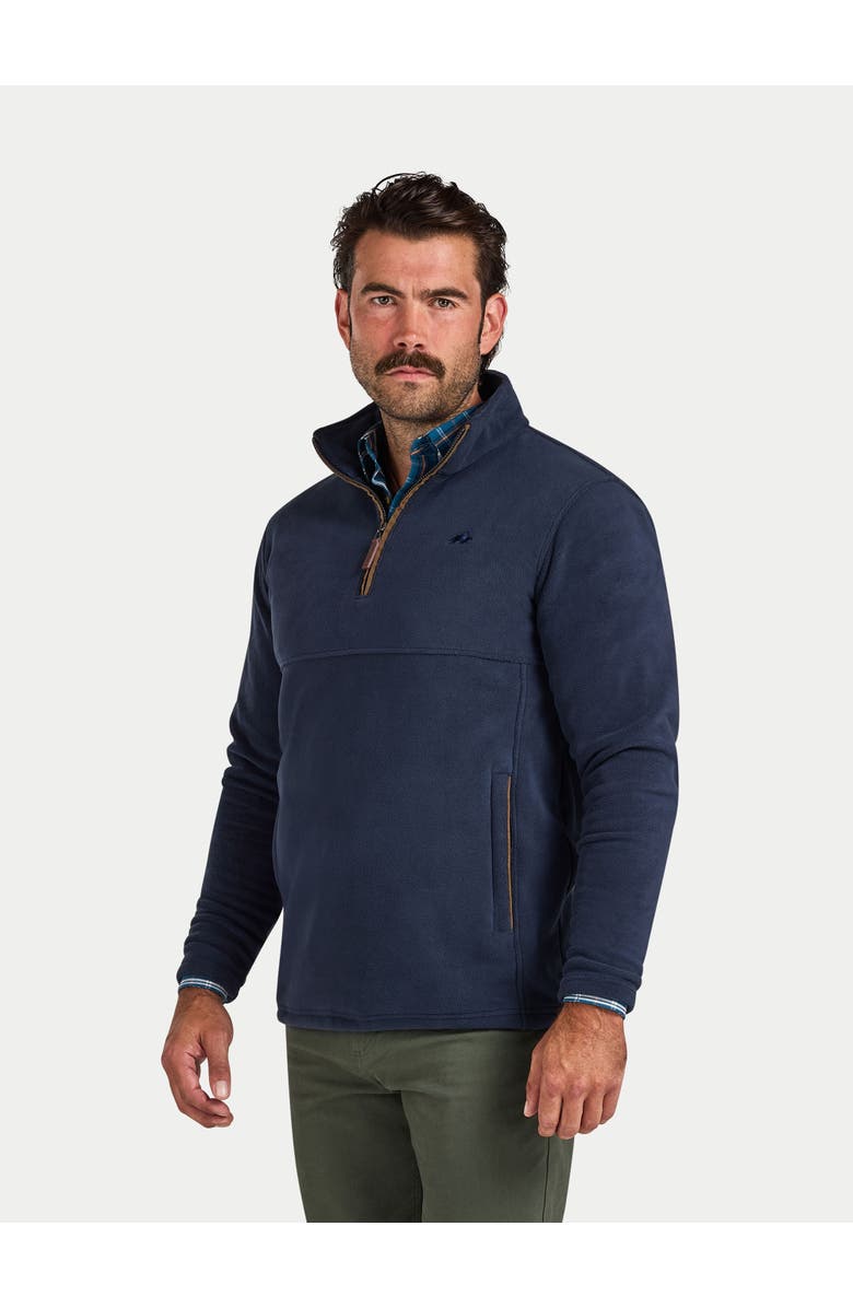 Raging Bull Quarter Zip Fleece Sweatshirt, Main, color, Navy
