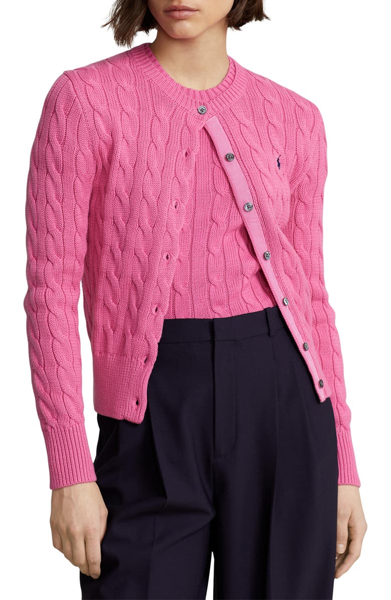 Polo Ralph Lauren Cable Knit Cardigan, Main, color, 