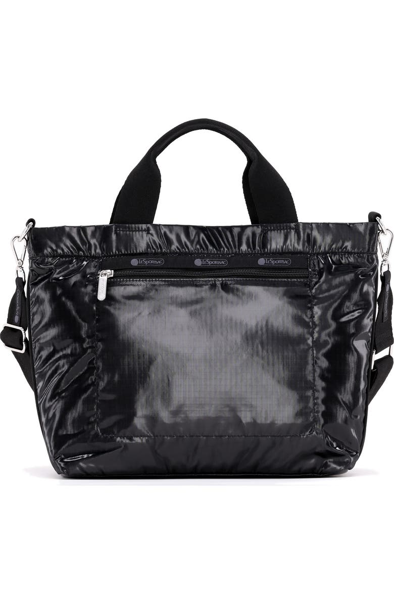 LeSportsac Small Convertible Zip Top Tote Bag, Main, color, Black Shine