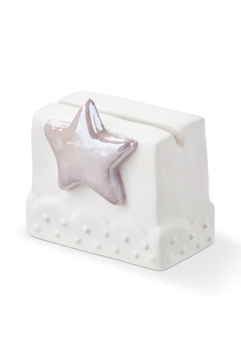 Everyday Purple Earthenware Star Mini Photo Holder Frame 2.5x1.25x2.5 in, Main, color, White
