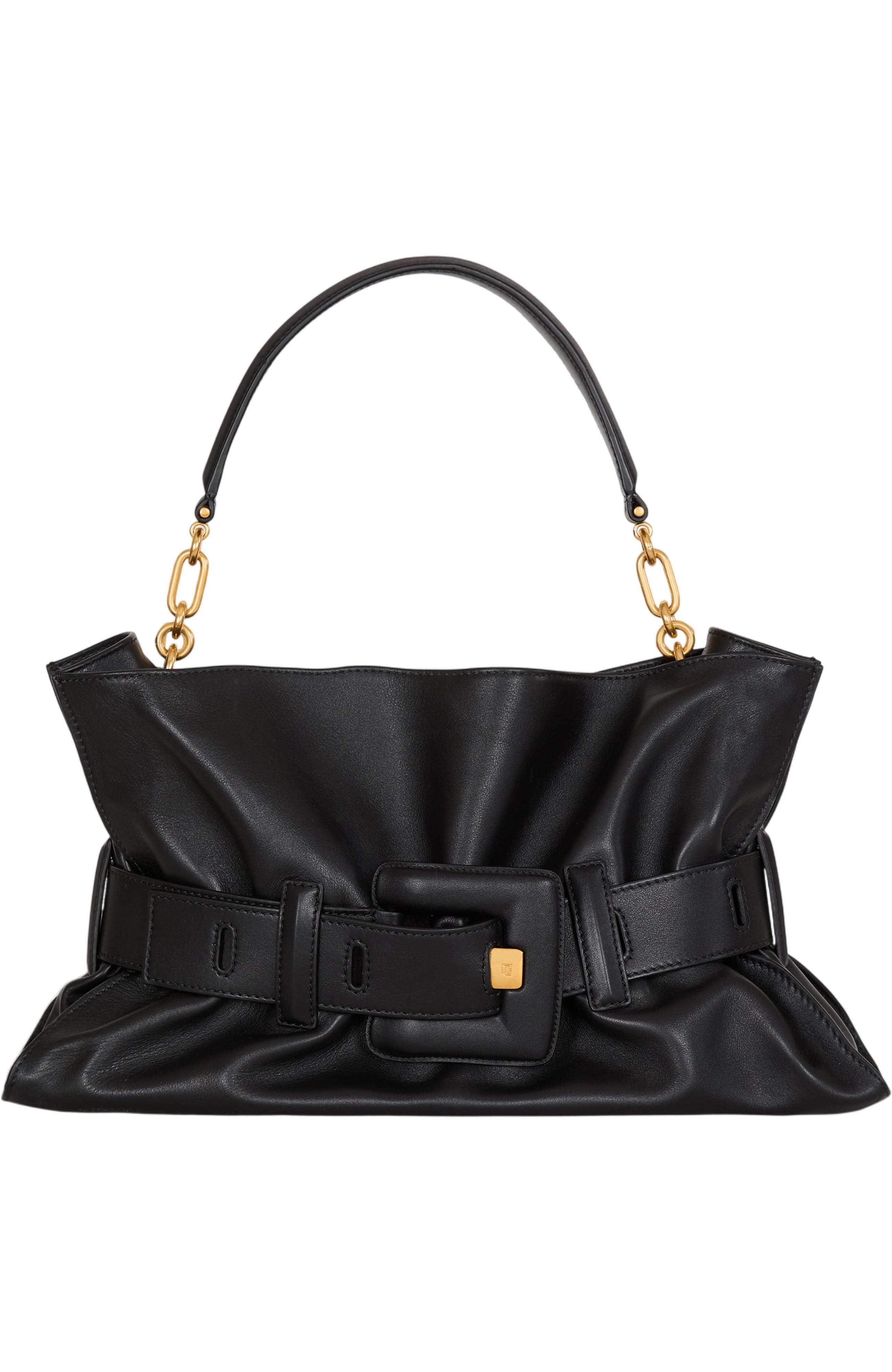 Balmain Medium Anthem bag in smooth leather, Main, color, Black