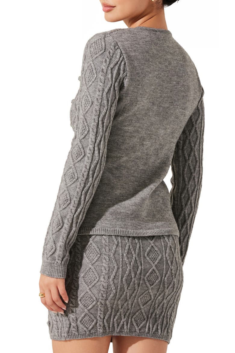 Argyle Pom Cardigan, Alternate, color, GREY