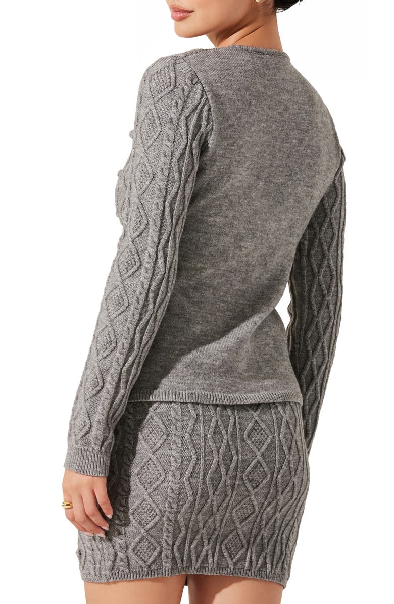 ASTR the Label Argyle Pom Cardigan, Alternate, color, Grey