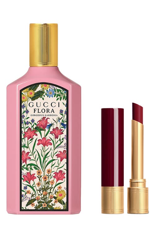 Gucci 2-pc. Flora Gorgeous Gardenia Eau De Parfum With Lipstick Set In Burgundy