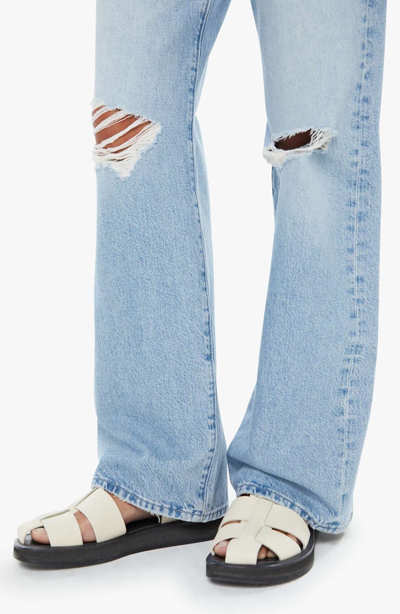 MOTHER The Maven Mid Rise Ripped Straight Leg Jeans, Alternate, color, Reelin It In