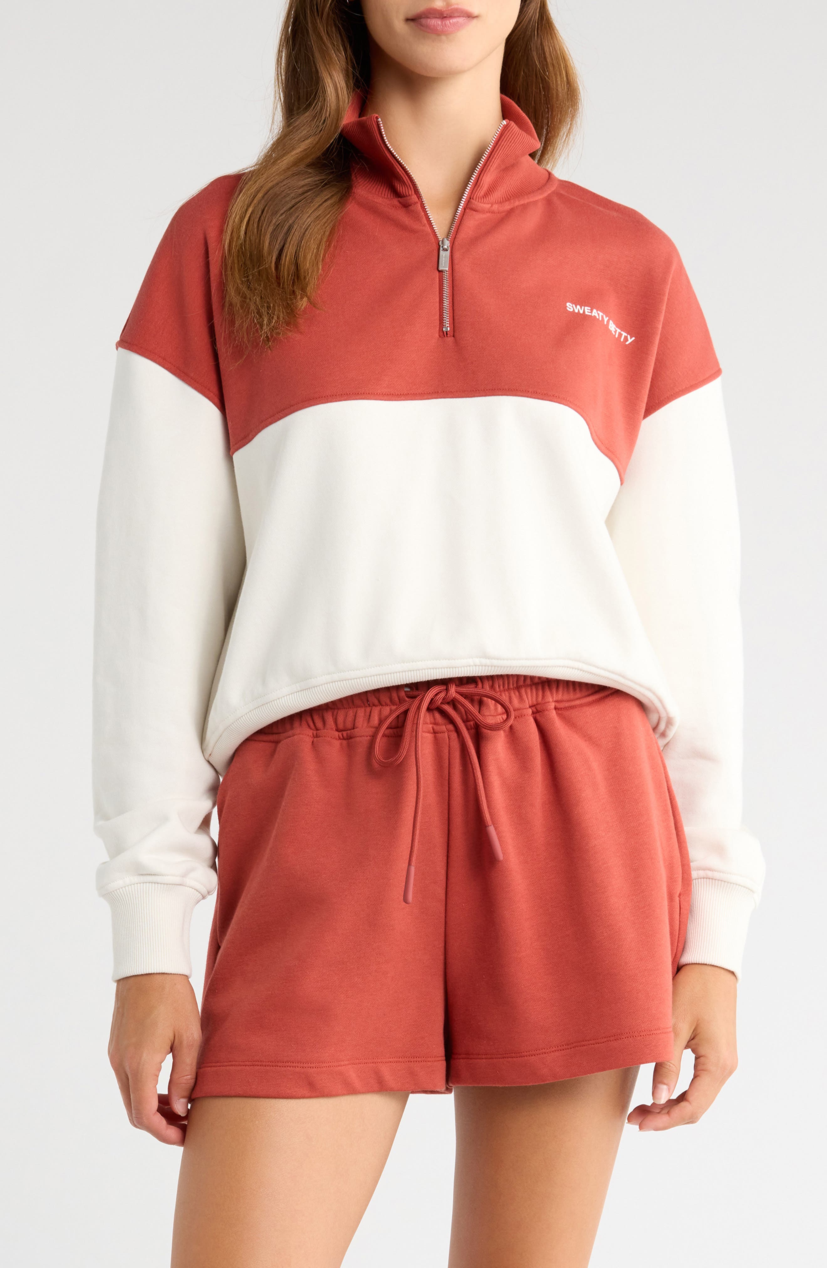 Sweaty Betty Revive Colorblock Half Zip Sweatshirt