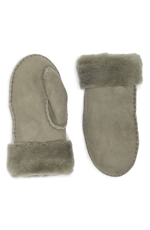 UGG Genuine Shearling Lined Mittens (Big Girls)