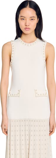 SANDRO Pearl bead knit maxi dress | Nordstrom
