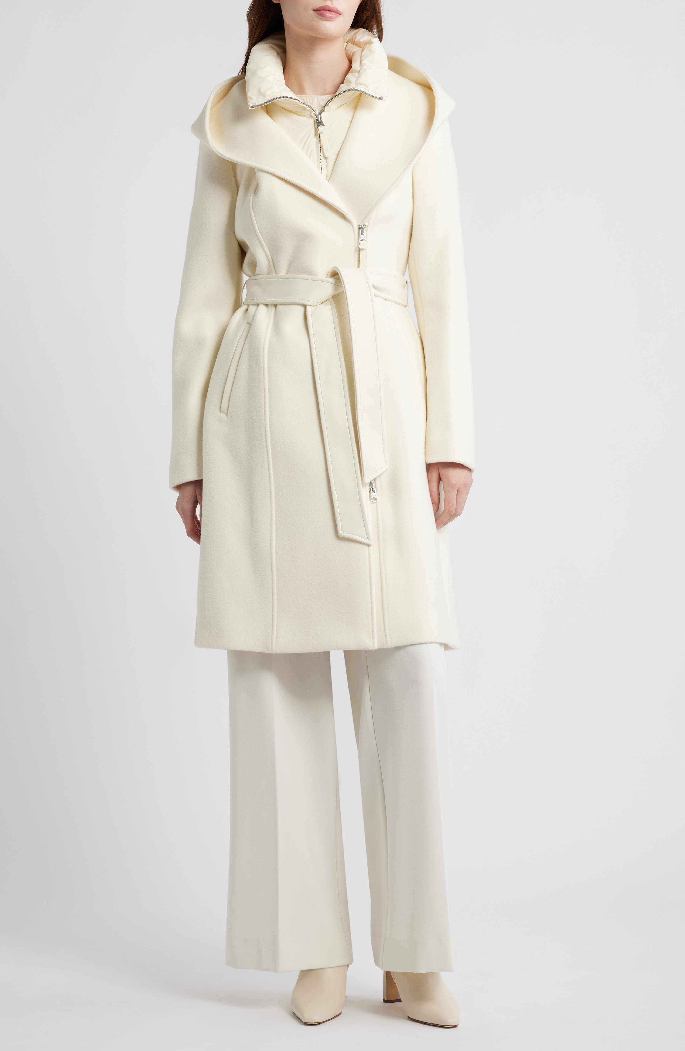 Shia-SLB 2-in-1 Double Face Wool Coat with Removable Bib - image 3
