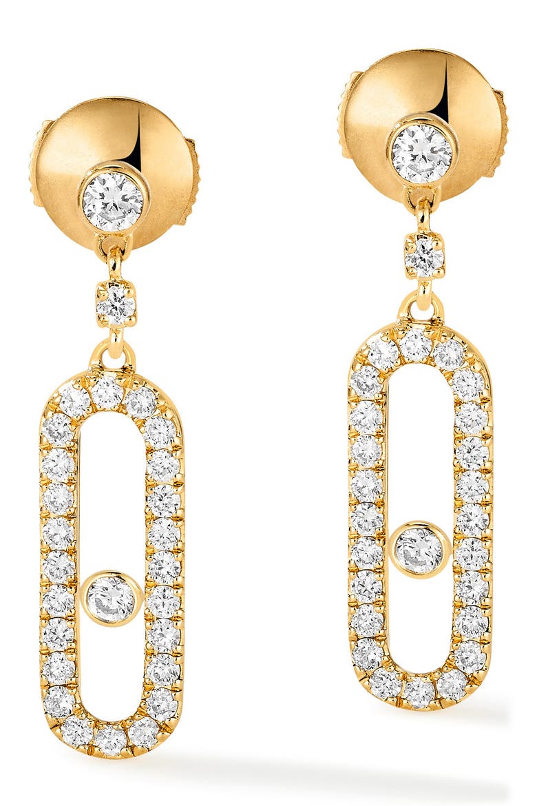 Move Uno Pavé Diamond Drop Earrings, Main, color, YELLOW GOLD