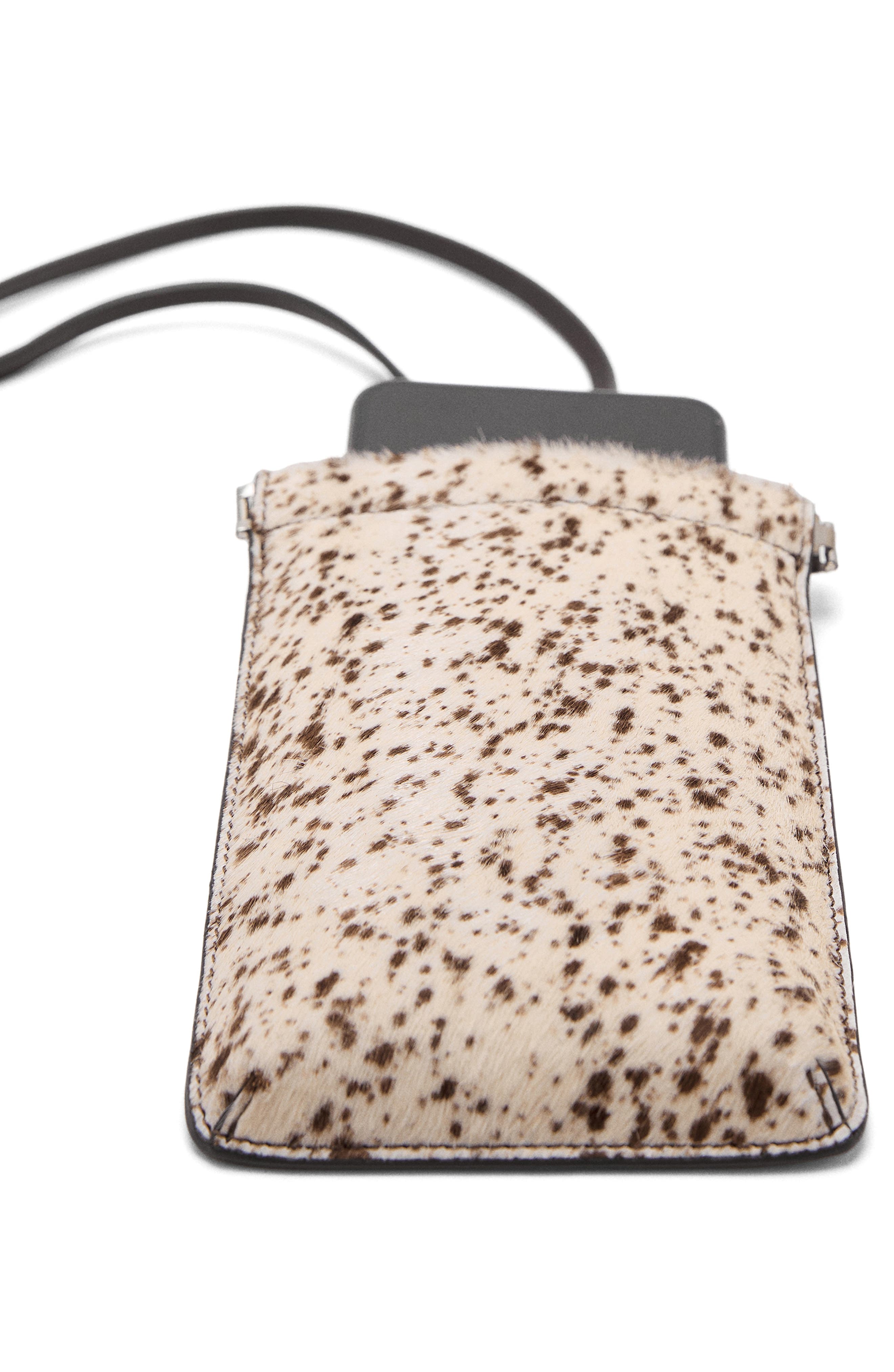 MANGO Genuine Calf Hair Smartphone Case, Alternate, color, Brown