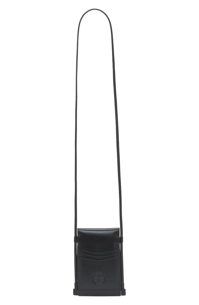 McQueen Alexander McQueen The Curve Leather Crossbody Phone Case, Alternate, color,