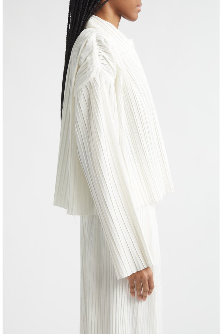 Pleated Button-Up Shirt, Alternate, color, IVORY