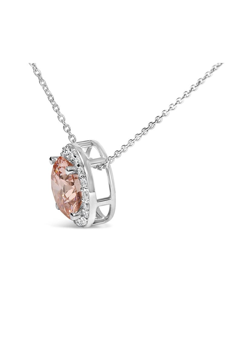 Haus of Brilliance 14K White Gold 2 3/8 Cttw Lab Grown Pink Diamond Solitaire Halo Pendant Necklace, Alternate, color, White